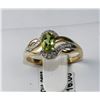 Image 1 : #0683 - 14K YELLOW GOLD PERIDOT & DIAMOND RING