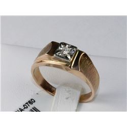 #0760 - MEN'S 10K YELLOW GOLD DIAMOND(0.05CT) RING
