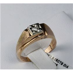 #0765 - 10K YELLOW GOLD DIAMOND(0.06CT) RING