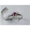 Image 1 : #0638 - 10K WHITE GOLD RUBY & DIAMOND RING