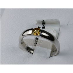 #0016 - 10K WHITE GOLD CITRINE RING