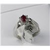 Image 1 : #0636 - 10K WHITE GOLD RUBY & DIAMOND RING