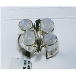 #0068 - STERLING SILVER MOONSTONE RING - 8.3 GRAMS