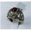 Image 1 : #0066 - STERLING SILVER GARNET RING - 4.4 GRAMS