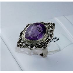 #0076 - STERLING SILVER RING - 8.6 GRAMS