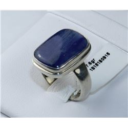 #0117 - STERLING SILVER SAPPHIRE RING - 7.6 GRAMS