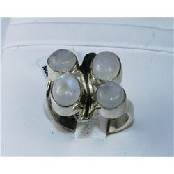 #0118 - STERLING SILVER MOONSTONE RING - 8.3 GRAMS