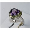 Image 1 : #0663 - 14K WHITE GOLD AMETHYST & YELLOW SAPPHIRE
