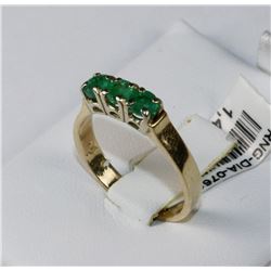#0761 - 14K YELLOW GOLD EMERALD(0.54CT) RING