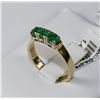 Image 1 : #0761 - 14K YELLOW GOLD EMERALD(0.54CT) RING
