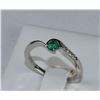 Image 1 : #0591 - 10K WHITE GOLD EMERALD & DIAMOND RING