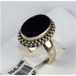 #0055 - STERLING SILVER SAPPHIRE RING - 6.3 GRAMS