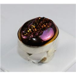 #0042 - STERLING SILVER CRYSTAL DRUZY RING