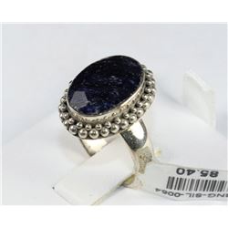 #0054 - STERLING SILVER SAPPHIRE RING - 6.1 GRAMS