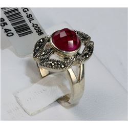 #0096 - STERLING SILVER RING - 6.1 GRAMS