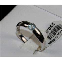 #0005 - 10K WHITE GOLD AQUAMARINE RING