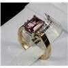 Image 1 : #0692 - 10K YELLOW GOLD PINK TOPAZ & DIAMOND RING