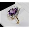 Image 1 : #0632 - 10K WHITE GOLD AMETHYST & DIAMOND RING