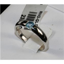 #0021 - 10K WHITE GOLD BLUE TOPAZ RING