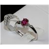 Image 1 : #0645 - 18K WHITE GOLD RUBY & DIAMOND RING