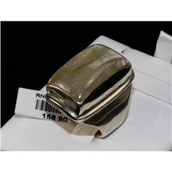 #0049 - STERLING SILVER AMBER RING - 22.7 GRAMS