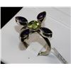Image 1 : #0064 - STERLING SILVER AMETHYST & PERIDOT RING