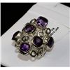 Image 1 : #0081 - STERLING SILVER AMETHYST RING - 7.7 GRAMS