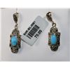 Image 1 : #0051 - STERLING SILVER TURQUOISE EARRINGS`