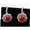 Image 1 : #0008 - STERLING SILVER RUBY EARRINGS - 16 GRAMS