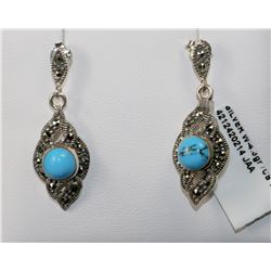 #0048 - STERLING SILVER TURQUOISE EARRINGS