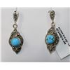 Image 1 : #0048 - STERLING SILVER TURQUOISE EARRINGS