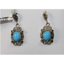 #0050 - STERLING SILVER TURQUOISE EARRINGS