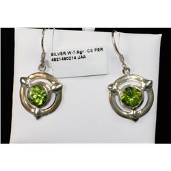 #0053 - STERLING SILVER PERIDOT EARRINGS