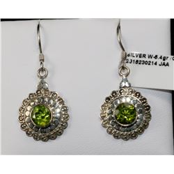 #0056 - STERLING SILVER PERIDOT EARRINGS