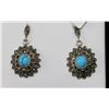 Image 1 : #9989 - STERLING SILVER TURQUOISE EARRINGS