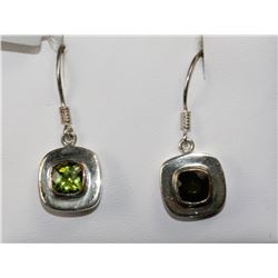 #0054 - STERLING SILVER PERIDOT EARRINGS