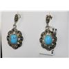 Image 1 : #0052 - STERLING SILVER TURQUOISE EARRINGS