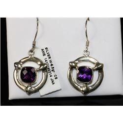 #0034 - STERLING SILVER AMETHYST EARRINGS
