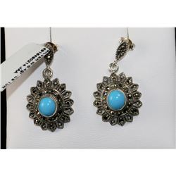#0049 - STERLING SILVER TURQUOISE EARRINGS