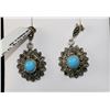 Image 1 : #0049 - STERLING SILVER TURQUOISE EARRINGS