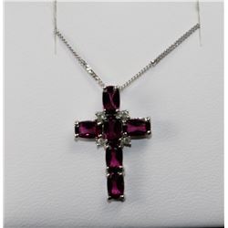 #0093 - 14K WHITE GOLD PURPLE AMETHYST &