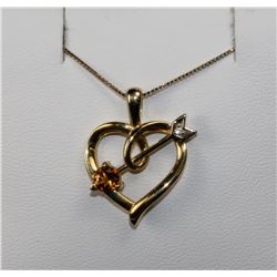 #0028 - 10K YELLOW GOLD DIAMOND(0.01CT) & CITRINE