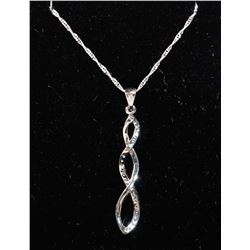 #0001 - 10K WHITE GOLD DIAMOND(0.10CT) PENDANT