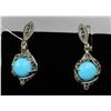 Image 1 : #0004 - STERLING SILVER TURQUOISE EARRINGS