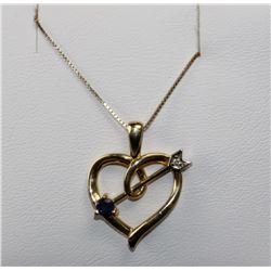 #0031 - 10K YELLOW GOLD DIAMOND(0.01CT) & SAPPHIRE