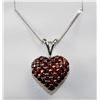 Image 1 : #0037 - 14K WHITE GOLD GARNET(1.70CT) PENDANT &
