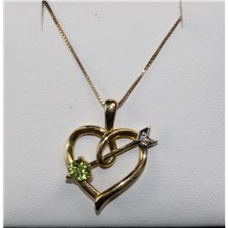 #0027 - 10K YELLOW GOLD DIAMOND(0.01CT) & PERIDOT