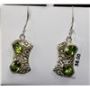 Image 1 : #0057 - STERLING SILVER PERIDOT EARRINGS