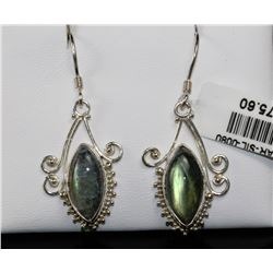 #0080 - STERLING SILVER AMETHYST EARRINGS