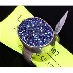 #0040 - STERLING SILVER DRUZY RING - 9.6 GRAMS